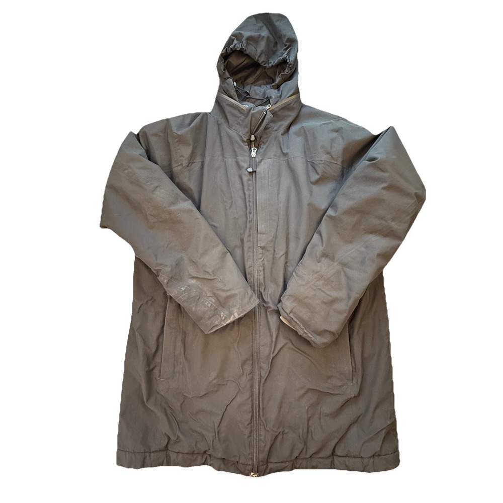 LL Bean Storable Hood Parka Primaloft Mens Large Black Full Zipper Jacket 290690